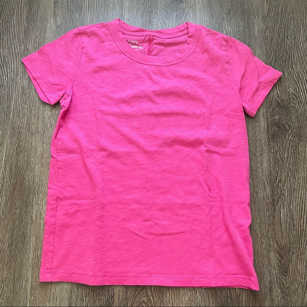 J. Crew Women’s Girlfriend Short-Sleeve Crewneck Tee Hot Pink in Size XXS